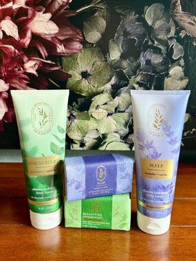 NEW 4-Pc EUCALYPTUS SPEARMINT & LAVENDER VANILLA Body Cream & Soap BBW